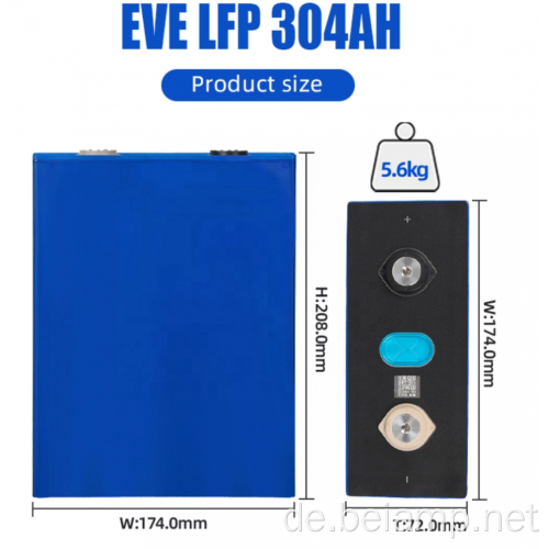 LifePO4 Batteriezelle 3.2v304AH für die Energiespeicherung